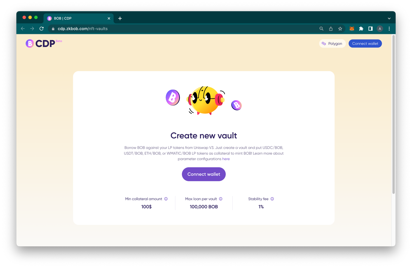 Create a BOB CDP Vault