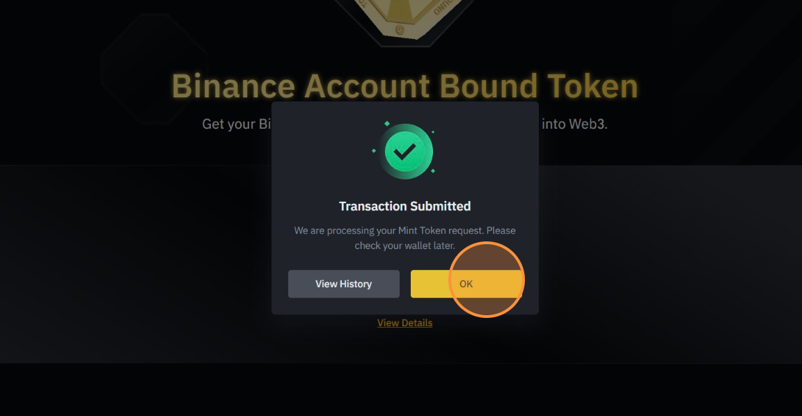 Transaction submitted for Binance BAB token with zkBob